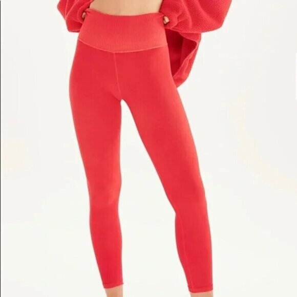 NWOT Free People Movement Good Karma Chantilly Leggings in Hot Watermelon - Picture 6 of 6